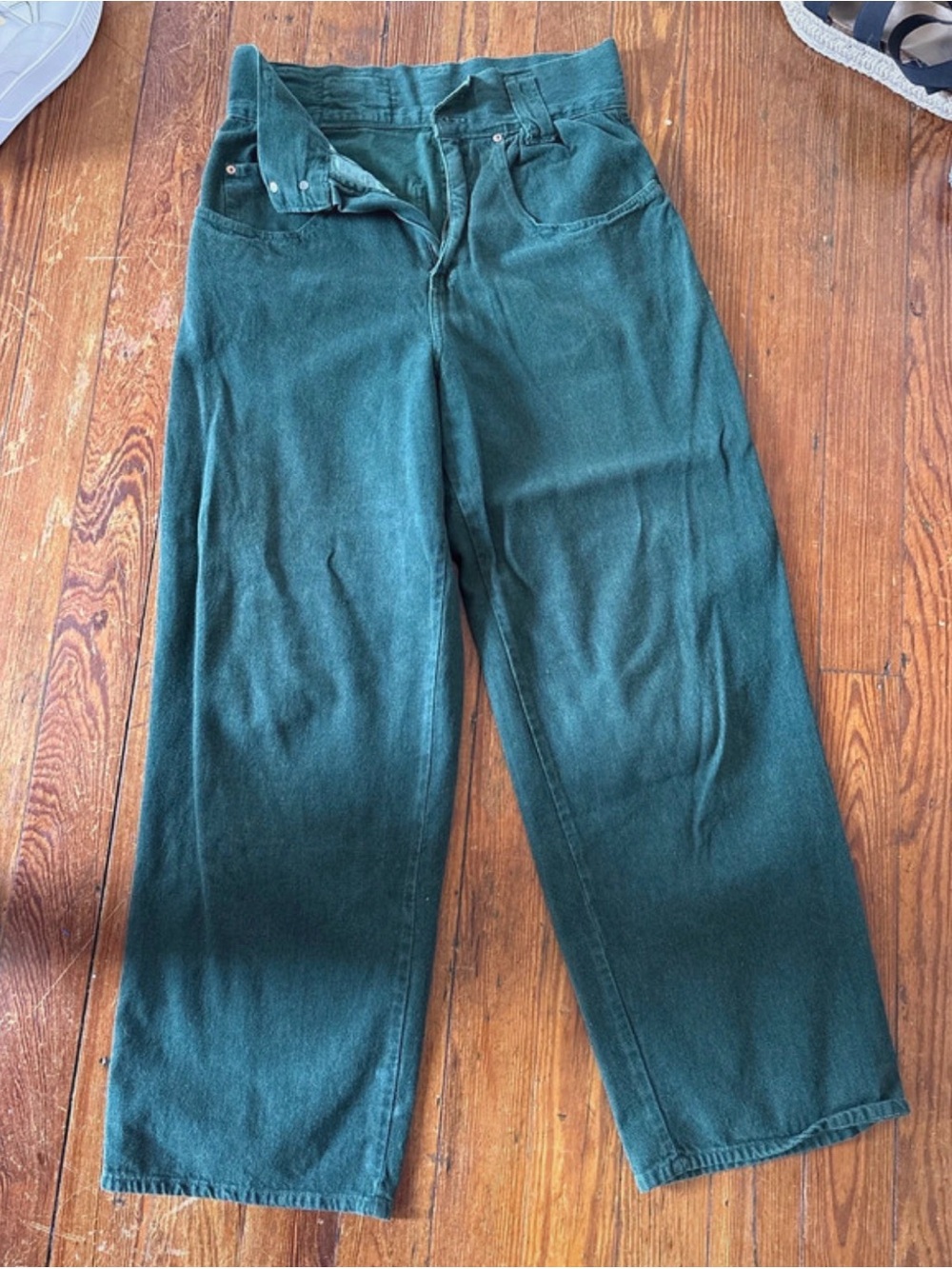 lei Vintage Wide Leg Pants in Deep Green